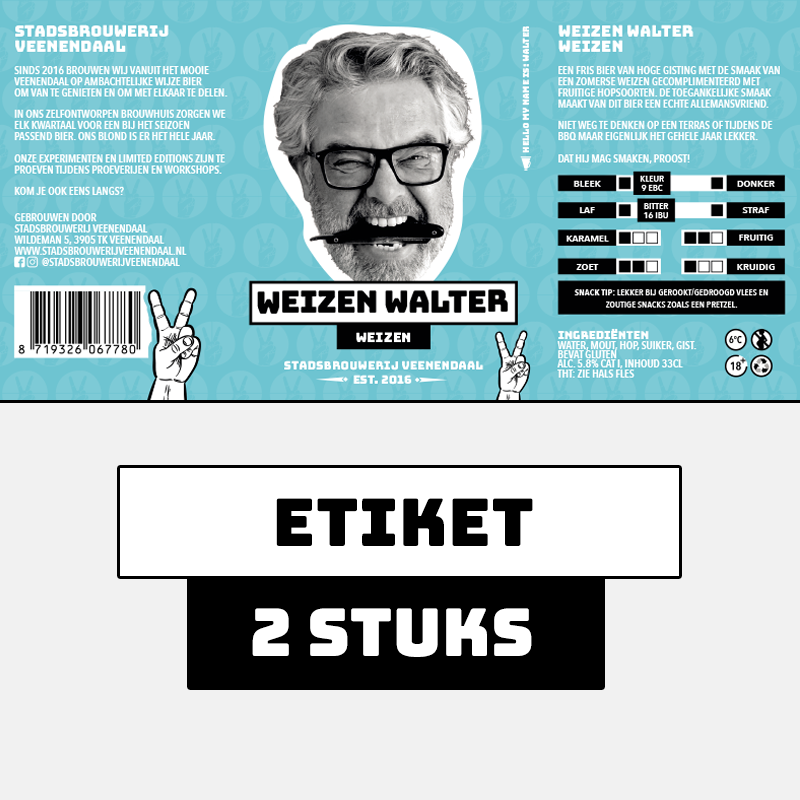 Weizen Walter etiketten - 2 stuks