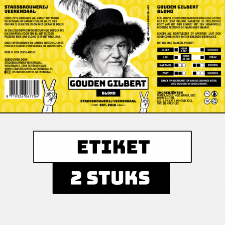 Gouden Gilbert etiketten - 2 stuks
